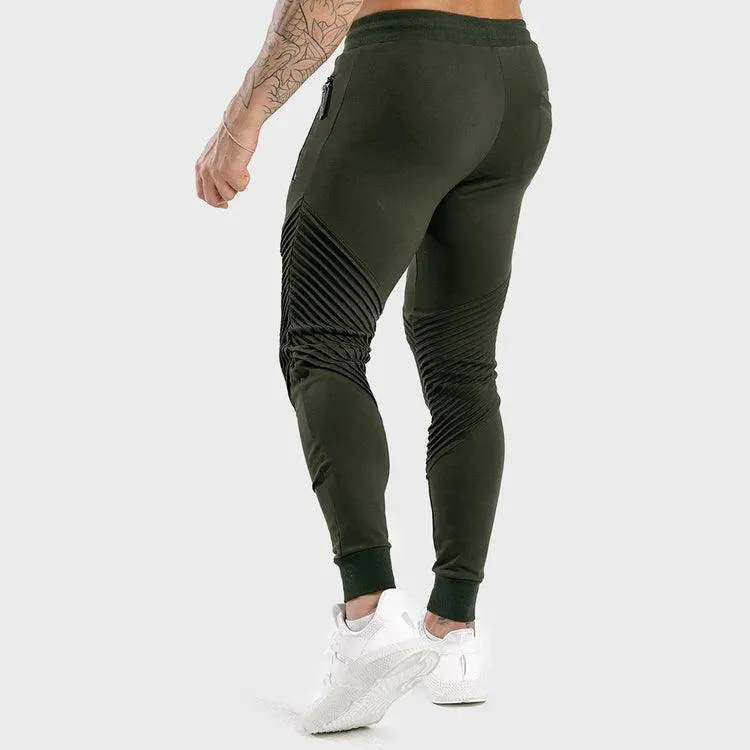 Statement Ribbed Joggingbuxur - Grænar