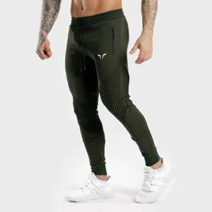 Statement Ribbed Joggingbuxur - Grænar
