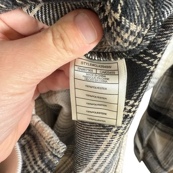Steve Madden BB Dakota Women’s Boxy Plaid Shacket Ivory/Black Size M