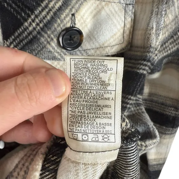 Steve Madden BB Dakota Women’s Boxy Plaid Shacket Ivory/Black Size M