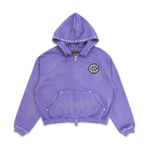 Studded Boxy Zip Hoodie "Purple"