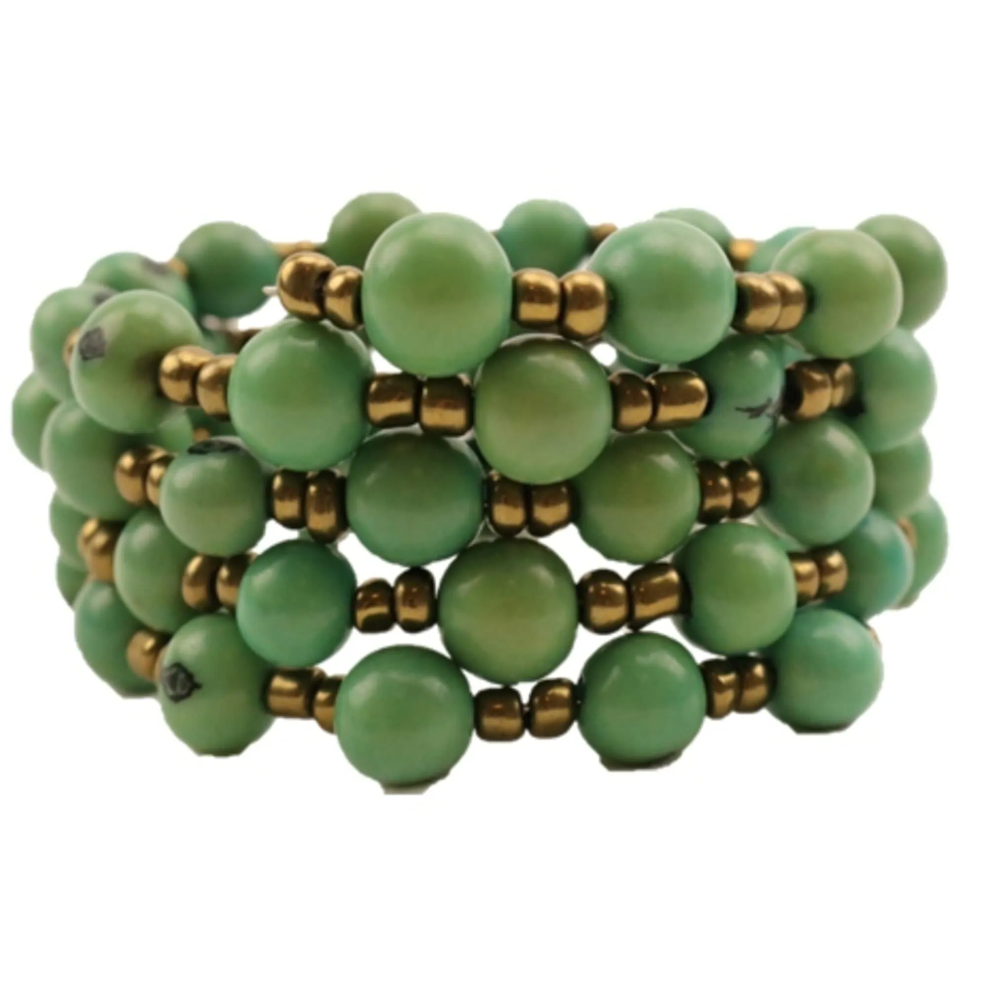 Sustainable Chic: Acai Bead Bracelet in Eye-Catching Lime Green