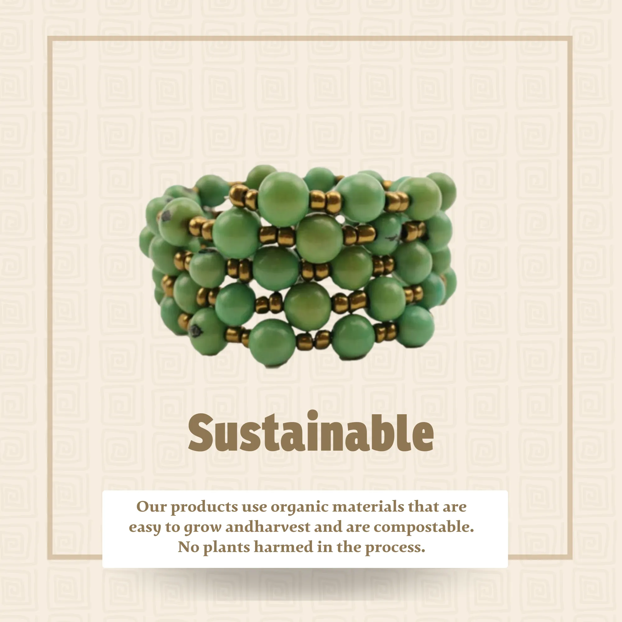 Sustainable Chic: Acai Bead Bracelet in Eye-Catching Lime Green