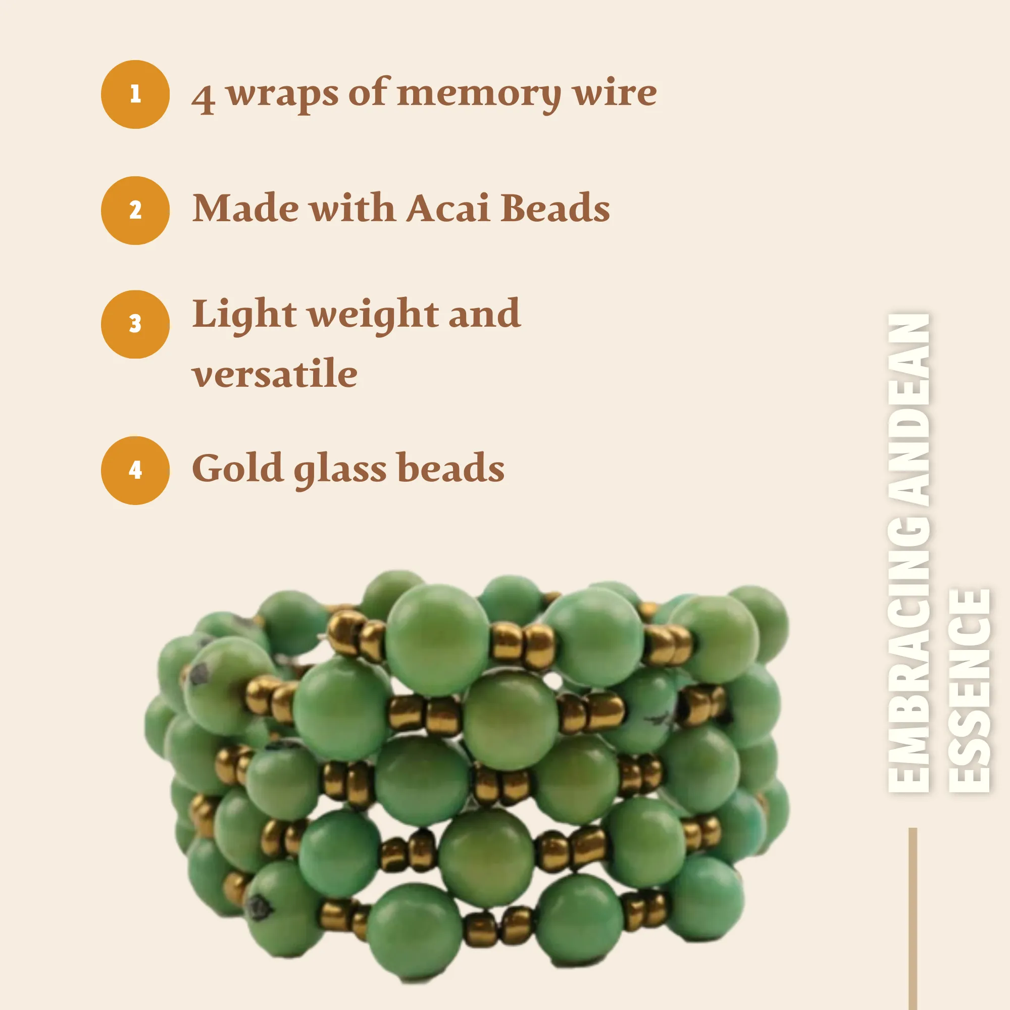Sustainable Chic: Acai Bead Bracelet in Eye-Catching Lime Green