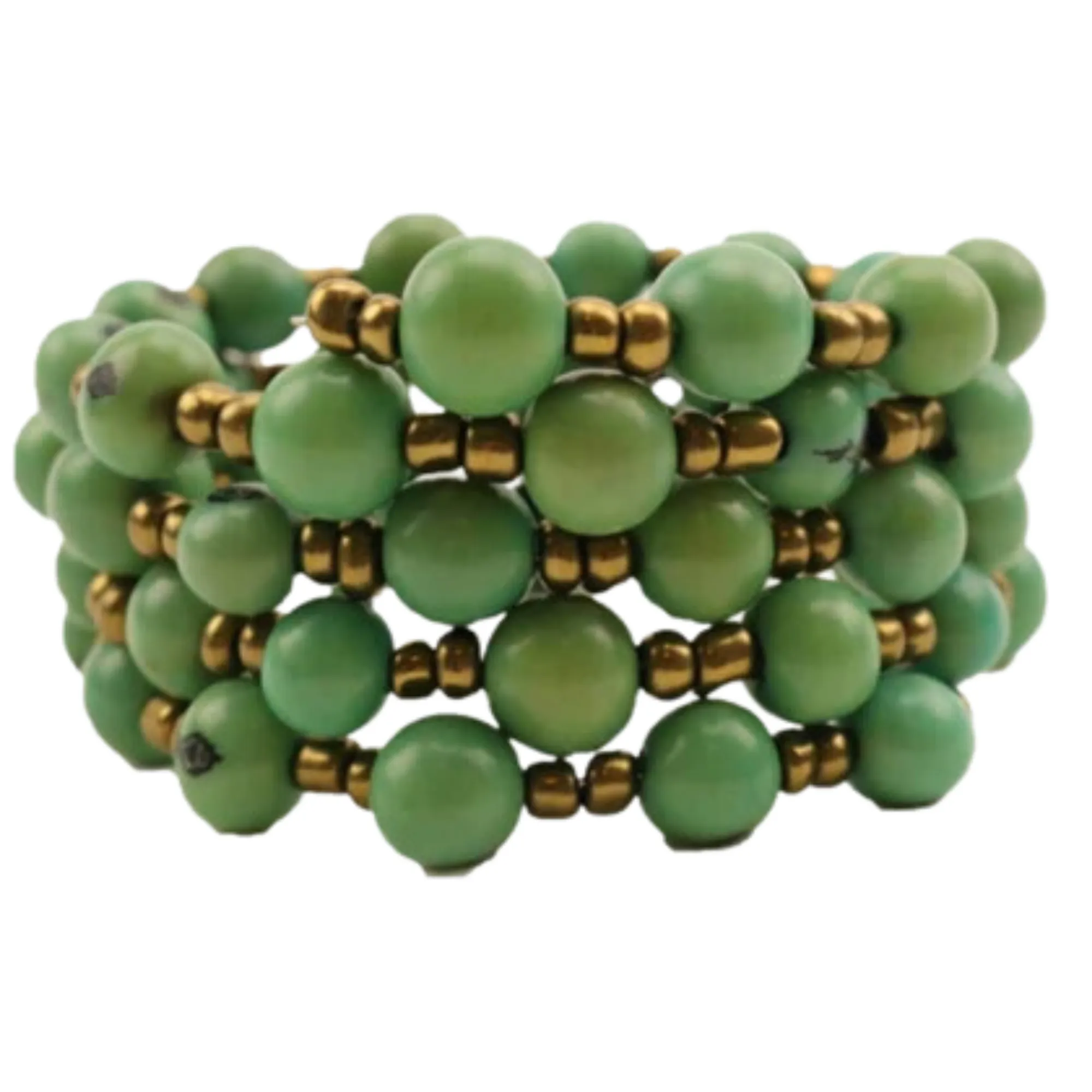 Sustainable Chic: Acai Bead Bracelet in Eye-Catching Lime Green
