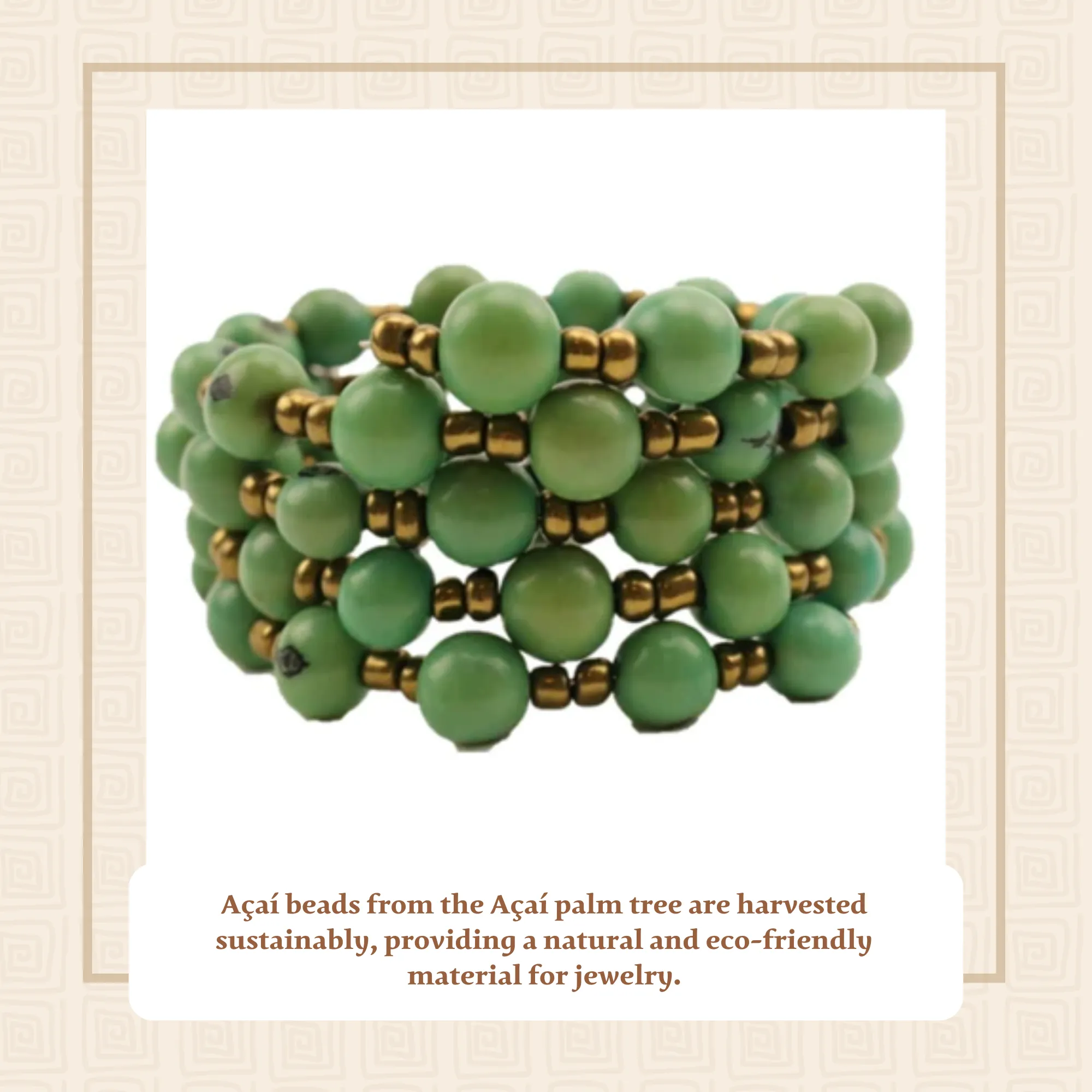 Sustainable Chic: Acai Bead Bracelet in Eye-Catching Lime Green