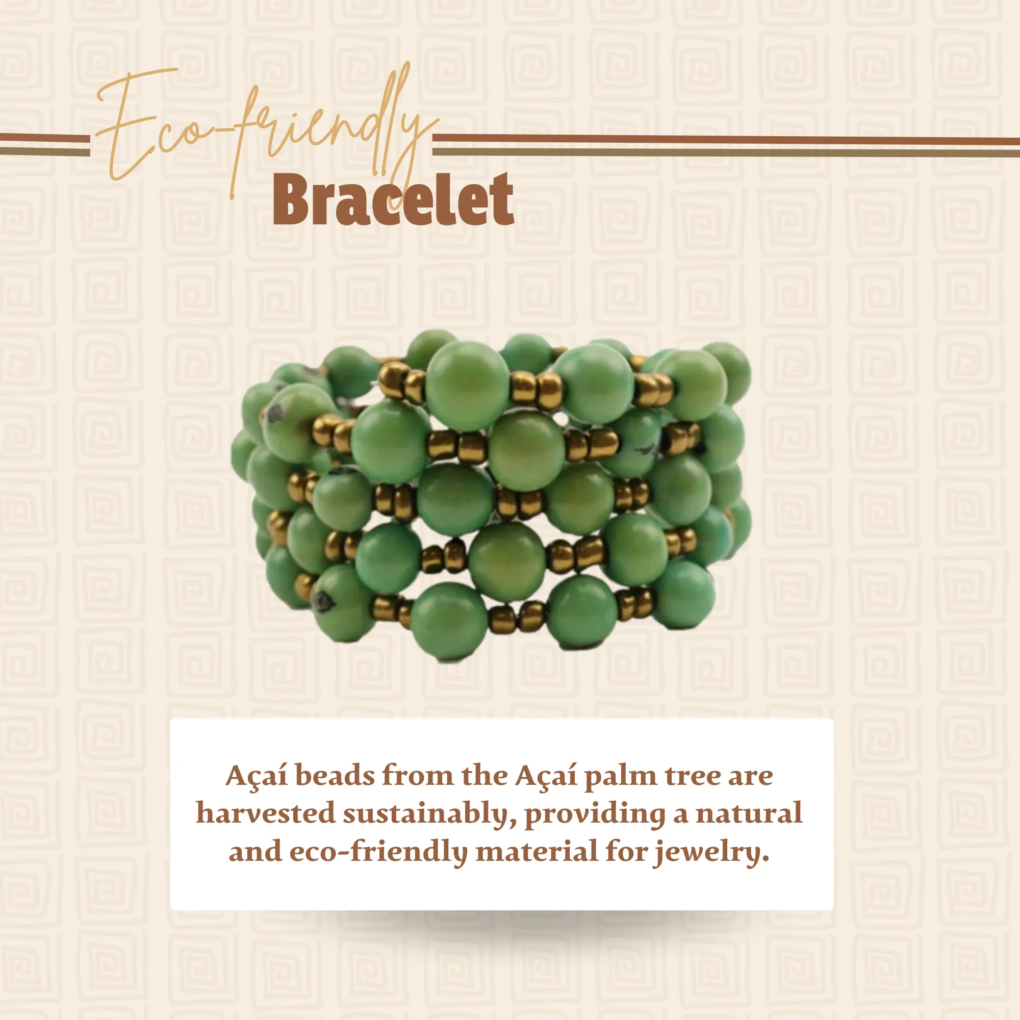 Sustainable Chic: Acai Bead Bracelet in Eye-Catching Lime Green