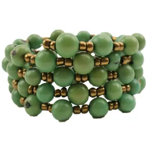 Sustainable Chic: Acai Bead Bracelet in Eye-Catching Lime Green