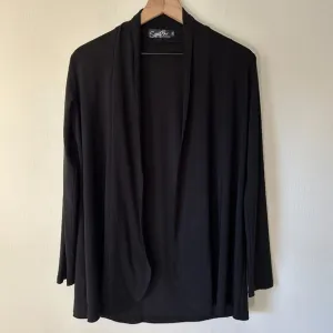 Sympli Canada Cardigan Womens Size 6 Black Open Front Stretch Drape Ladies