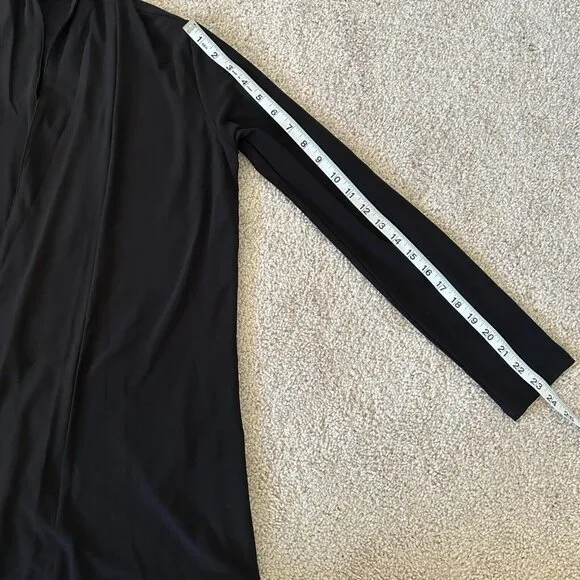Sympli Canada Cardigan Womens Size 6 Black Open Front Stretch Drape Ladies
