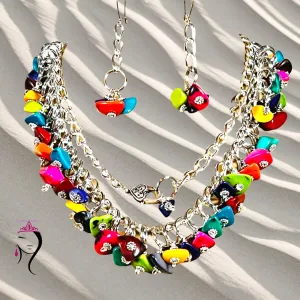 Tagua Nut Necklace & Earrings. #22026