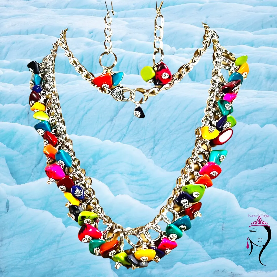 Tagua Nut Necklace & Earrings. #22026