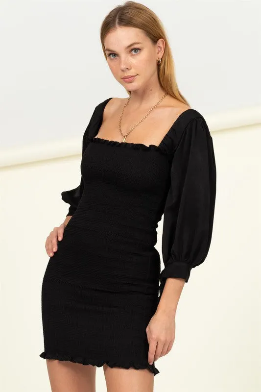 TAKE ME HOME SMOCKED MINI DRESS - HYFVE