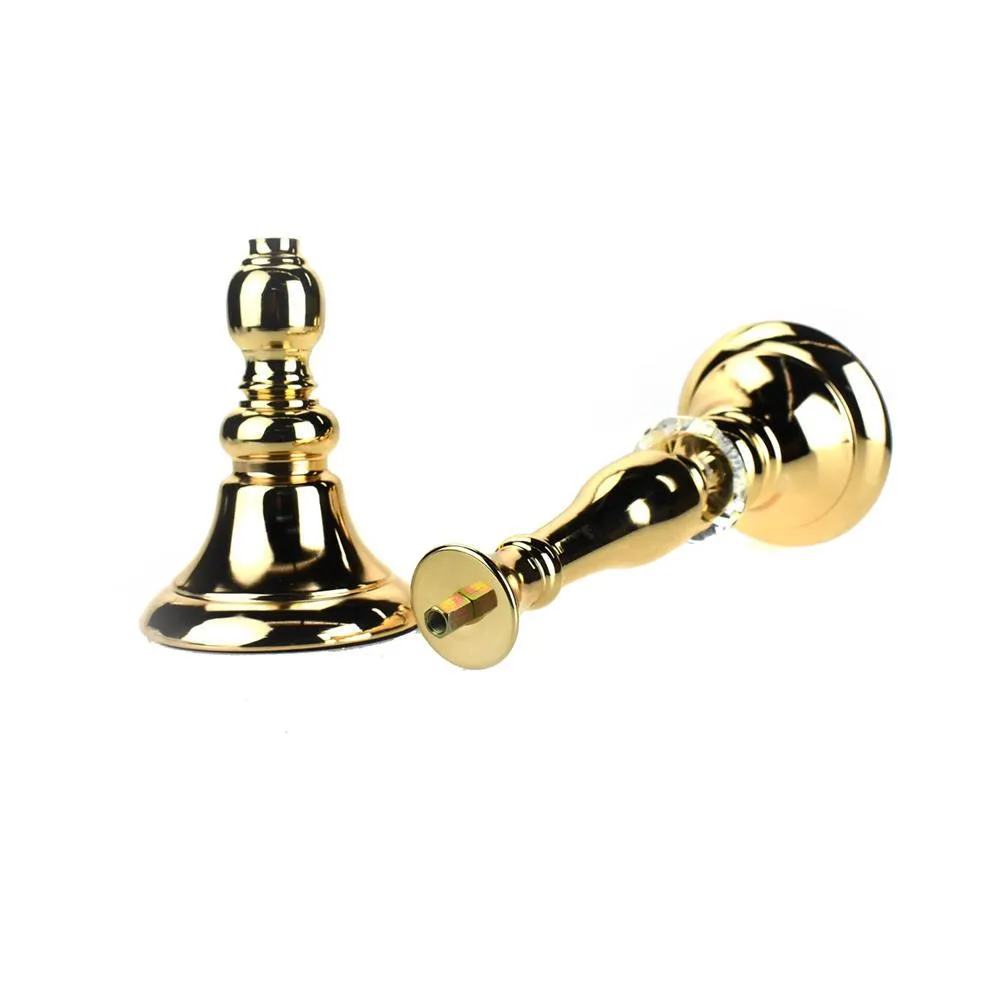 Tall Diamond Accent Candle Holder Centerpiece, Gold, 23-3/4-Inch