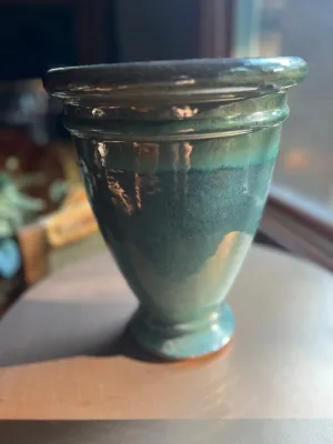 Teal Ceramic Vase / Flower Pot Large