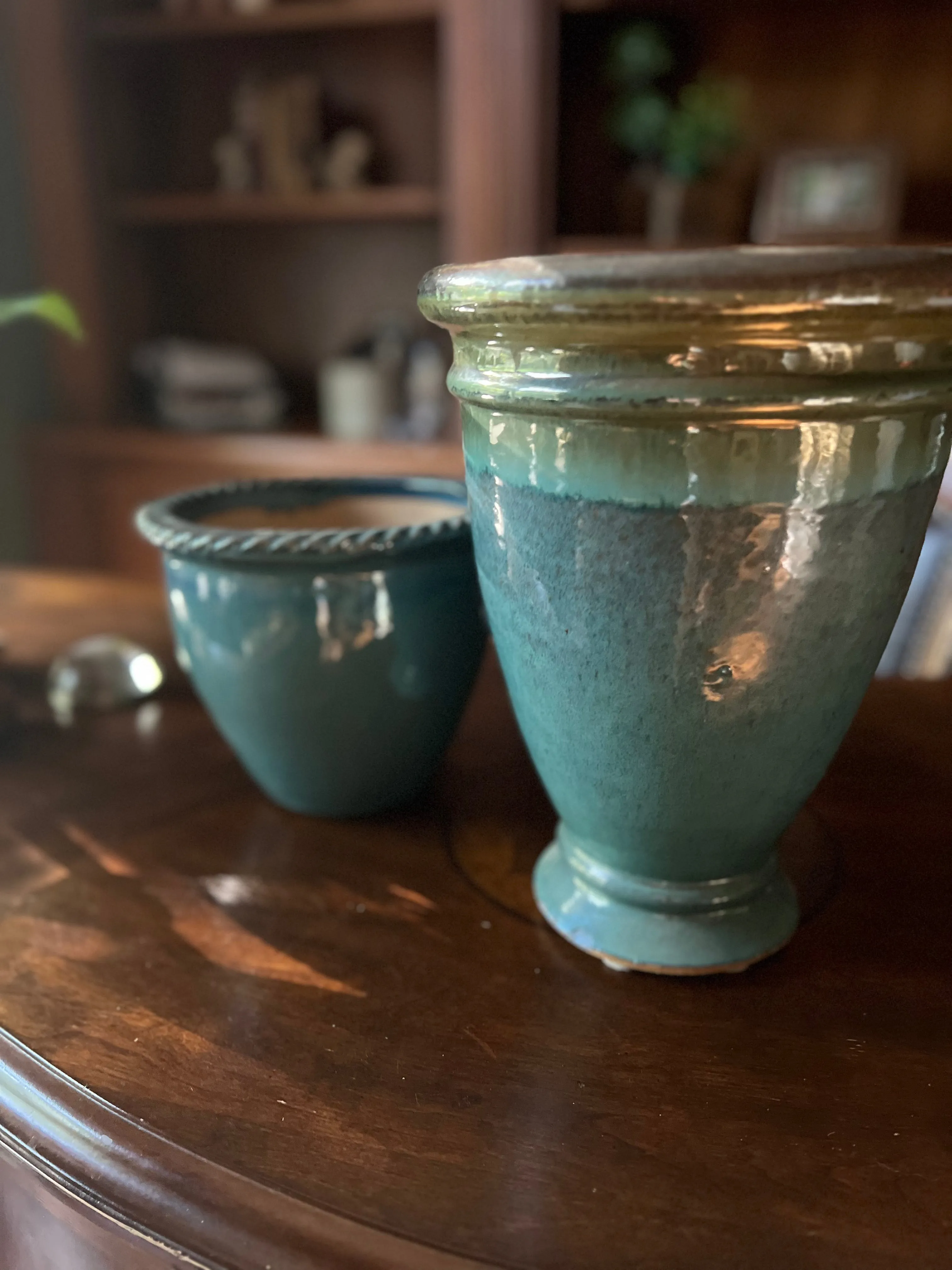 Teal Ceramic Vase / Flower Pot Large