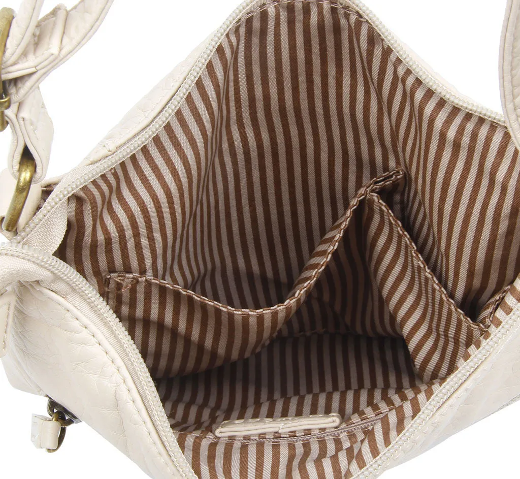 The Camile Three Zip Crossbody - Taupe