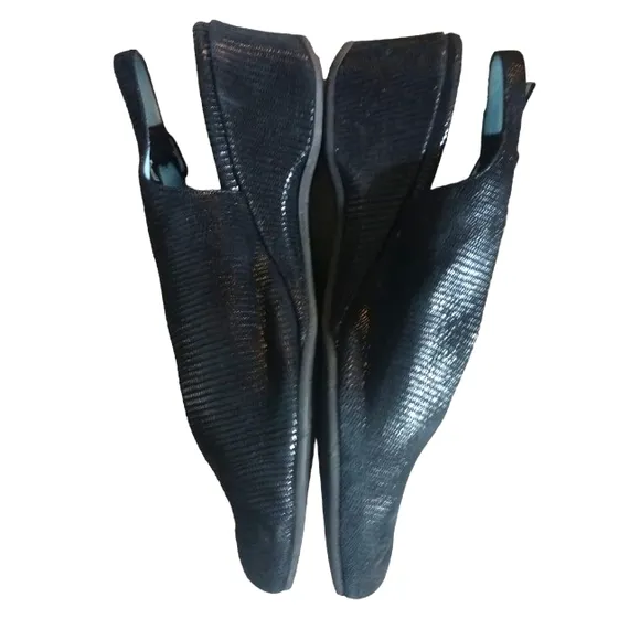 Thierry Rabotin Exotic Lizard Skin Embbossed Leather Peep Toe Wedge Sandal