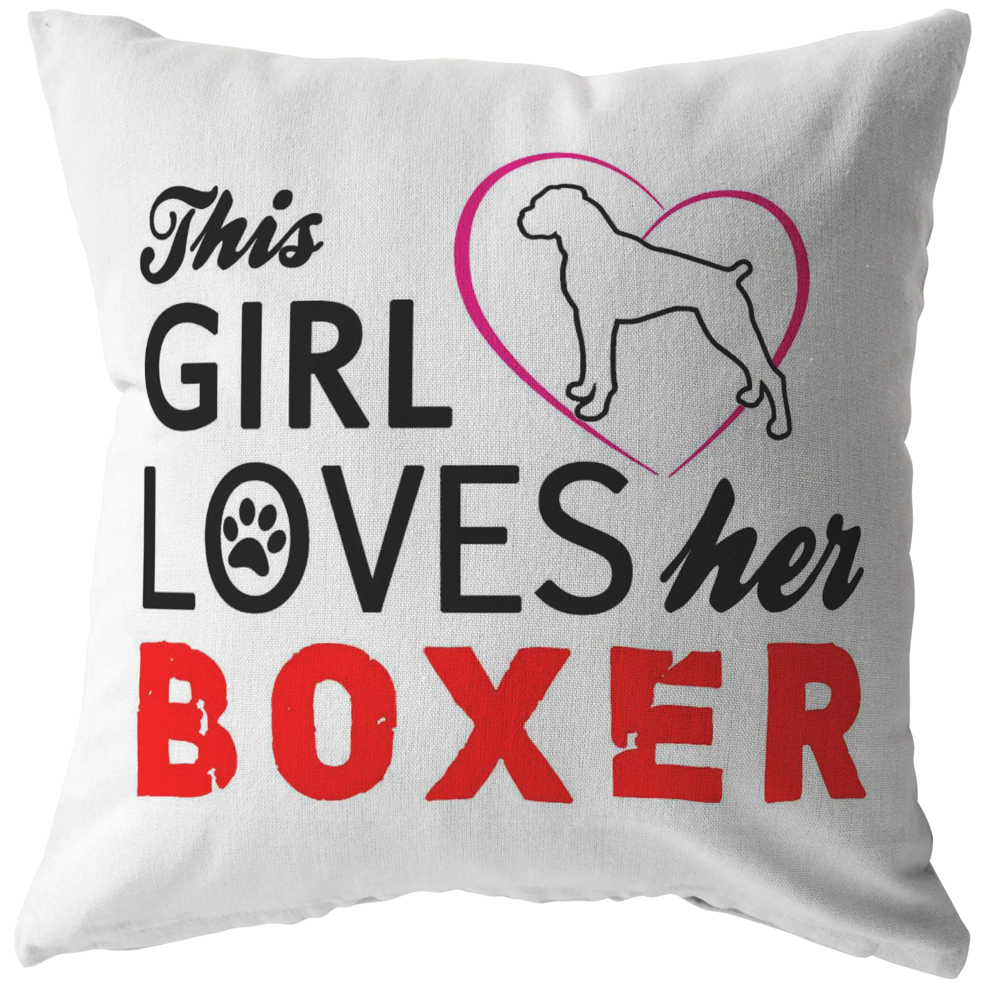 This Girl Loves her BOXER - Pillow