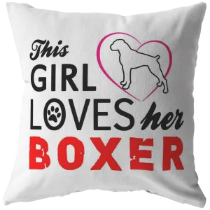 This Girl Loves her BOXER - Pillow