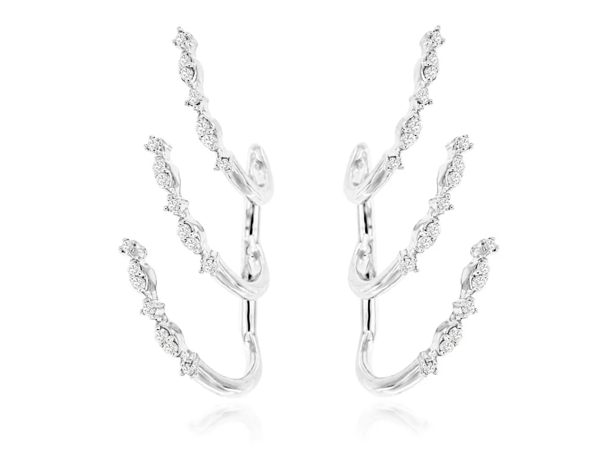 Three Row Diamond Earring