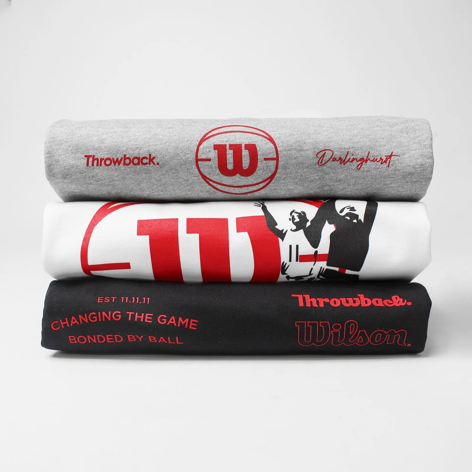 Throwback X Wilson 11th Anniversary Heritage Logo Heavyweight Tee - Grey Marle