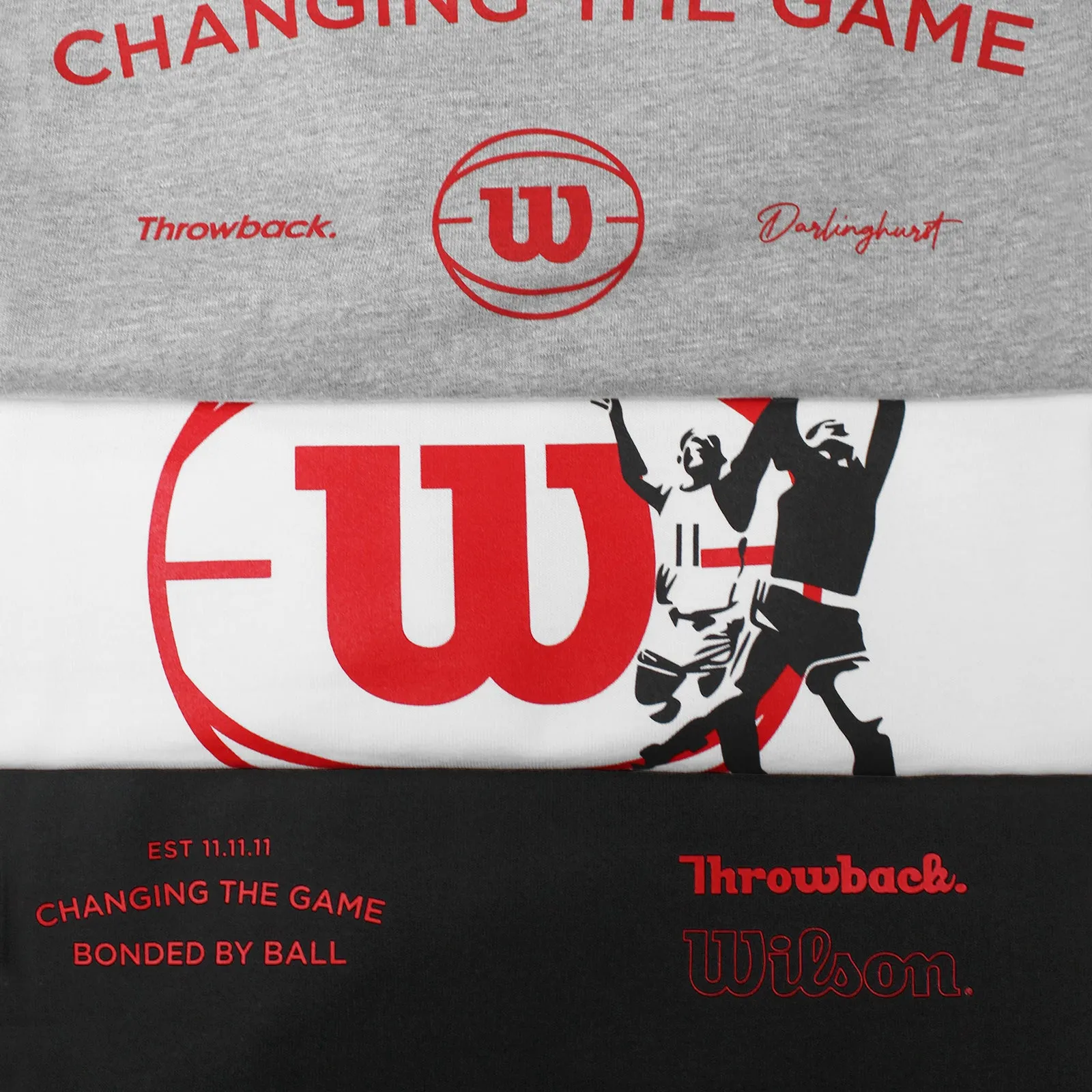 Throwback X Wilson 11th Anniversary Heritage Logo Heavyweight Tee - Grey Marle