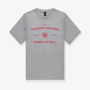 Throwback X Wilson 11th Anniversary Heritage Logo Heavyweight Tee - Grey Marle