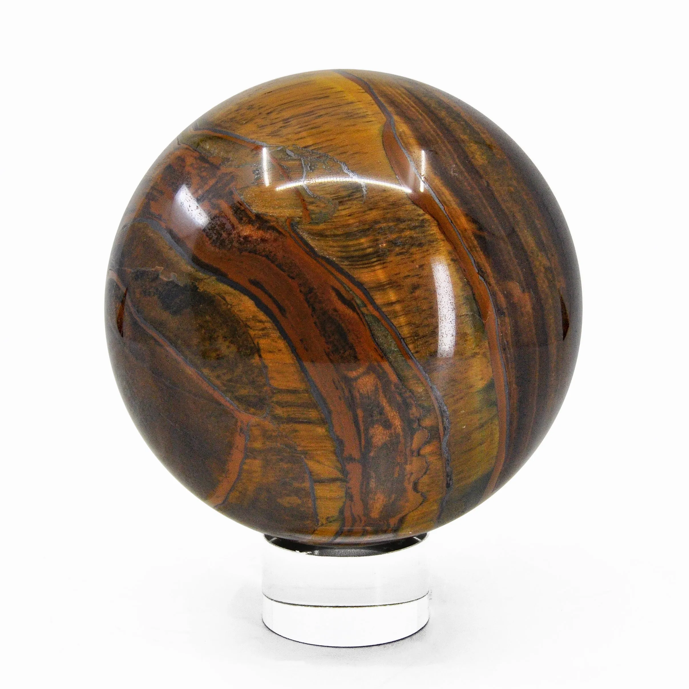Tiger's Eye with Hematite 3.99 inch 3.62 lb Polished Crystal Sphere - South Africa