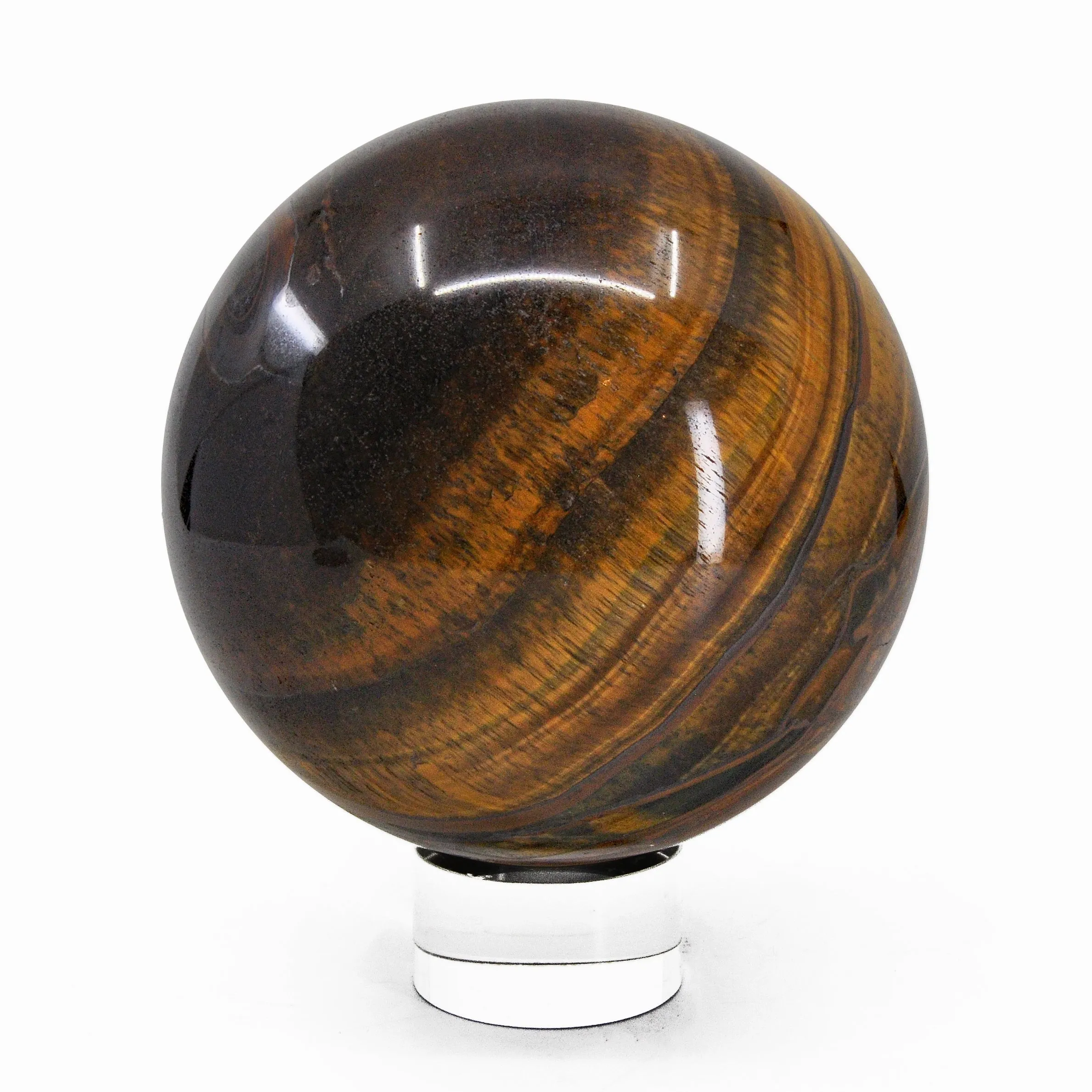Tiger's Eye with Hematite 3.99 inch 3.62 lb Polished Crystal Sphere - South Africa