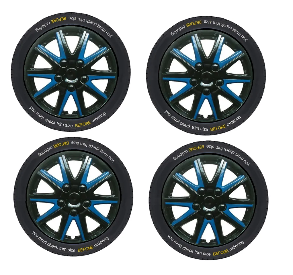 Toyota Urban Cruiser Black Blue Wheel Trims Covers (2007-2016)