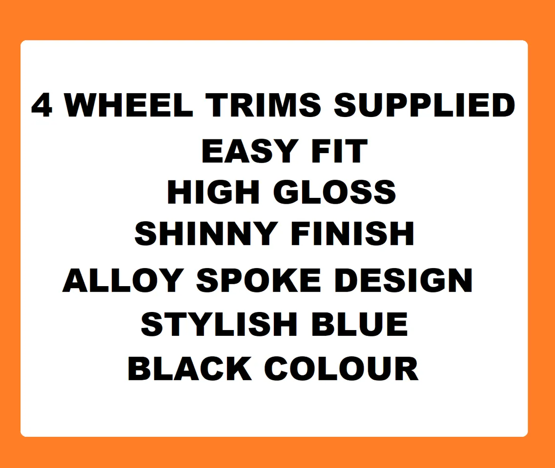 Toyota Urban Cruiser Black Blue Wheel Trims Covers (2007-2016)