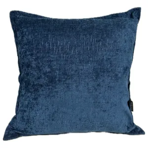 Transitional Indigo Throw Pillow with Reflective Stitching