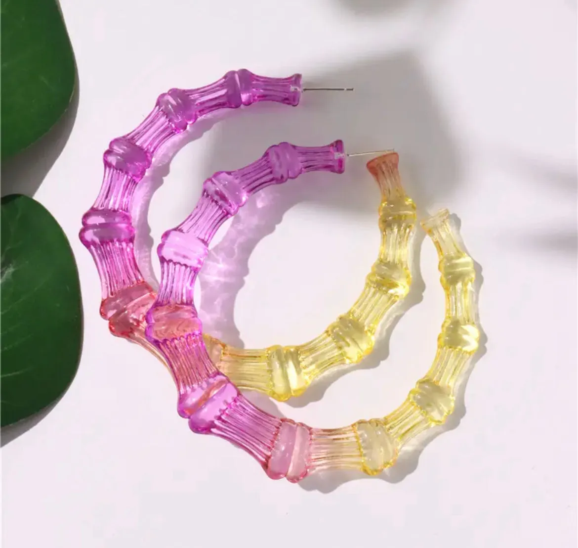 TRANSLUCENT BAMBOO HOOPS (OMBRÉ)