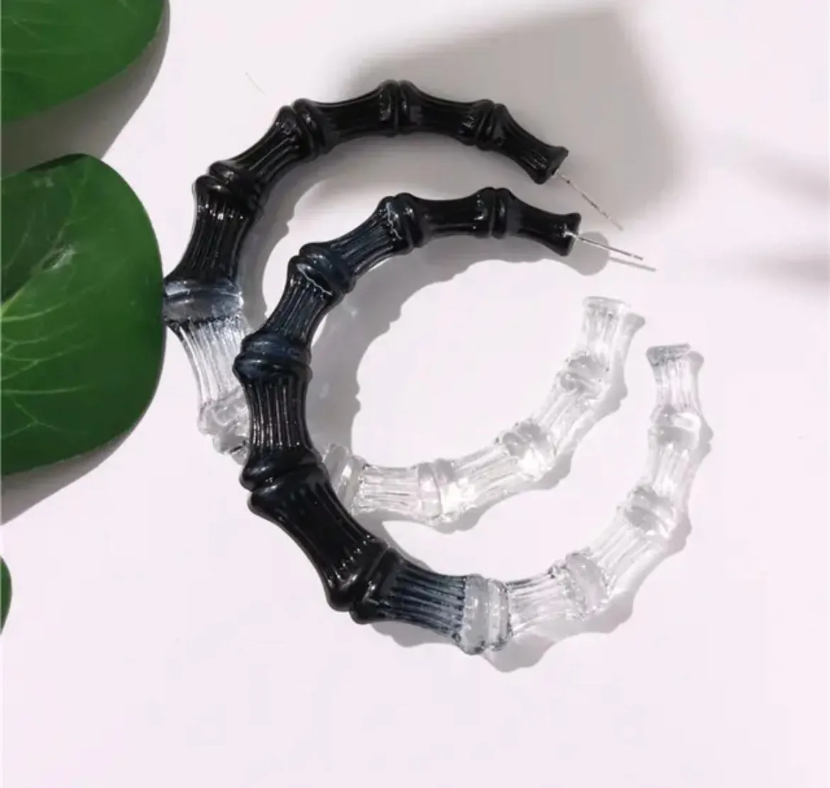 TRANSLUCENT BAMBOO HOOPS (OMBRÉ)