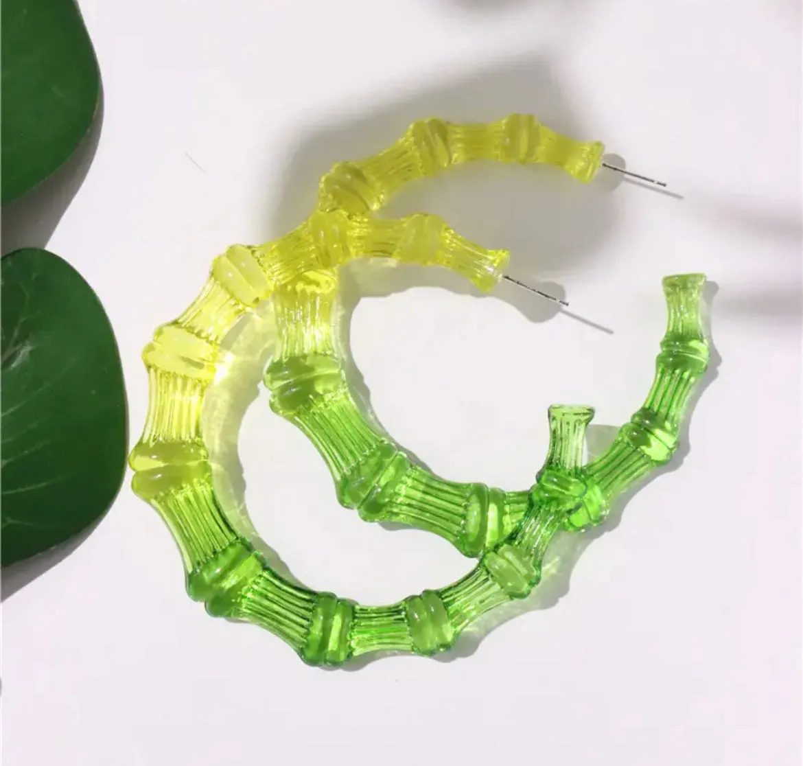 TRANSLUCENT BAMBOO HOOPS (OMBRÉ)