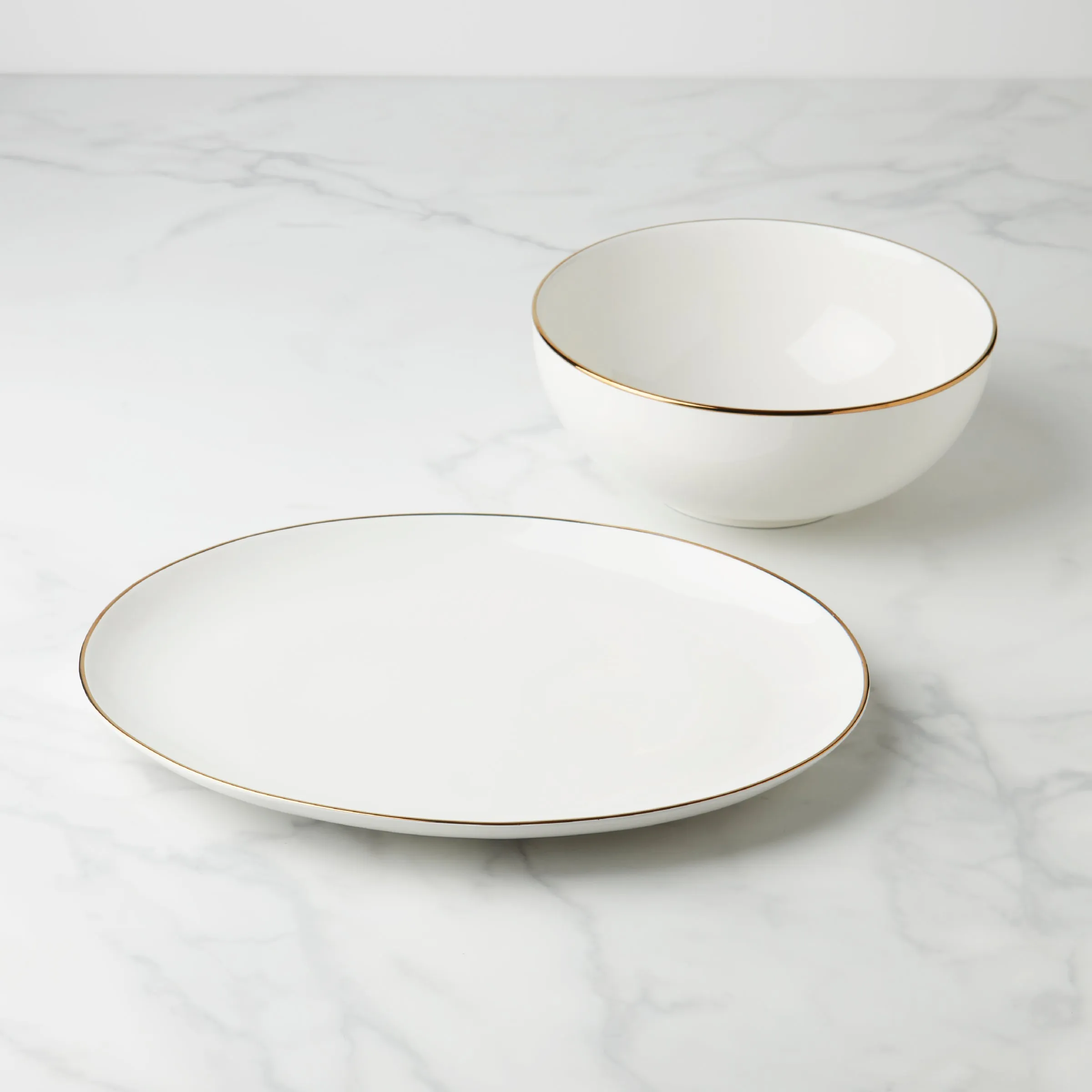 Trianna White 2pc Serveware Bundle