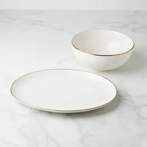 Trianna White 2pc Serveware Bundle