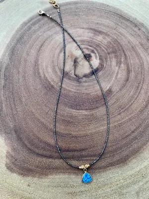 Trillion Blue Opal Necklace