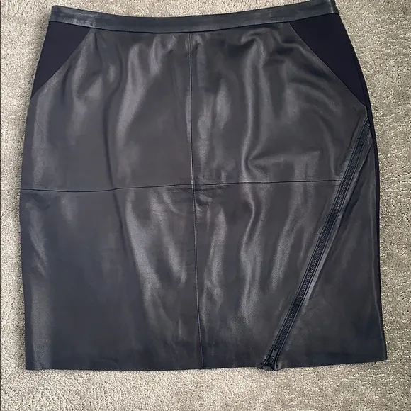 Trouve leather &amp; knit skirt