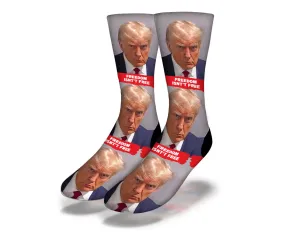 Trump Mugshot Freedom Isn't Free Socks