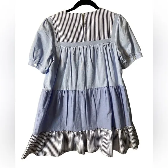 Tuckernuck English Factory Blue Tiered Quinn Relaxed Fit Mini Dress