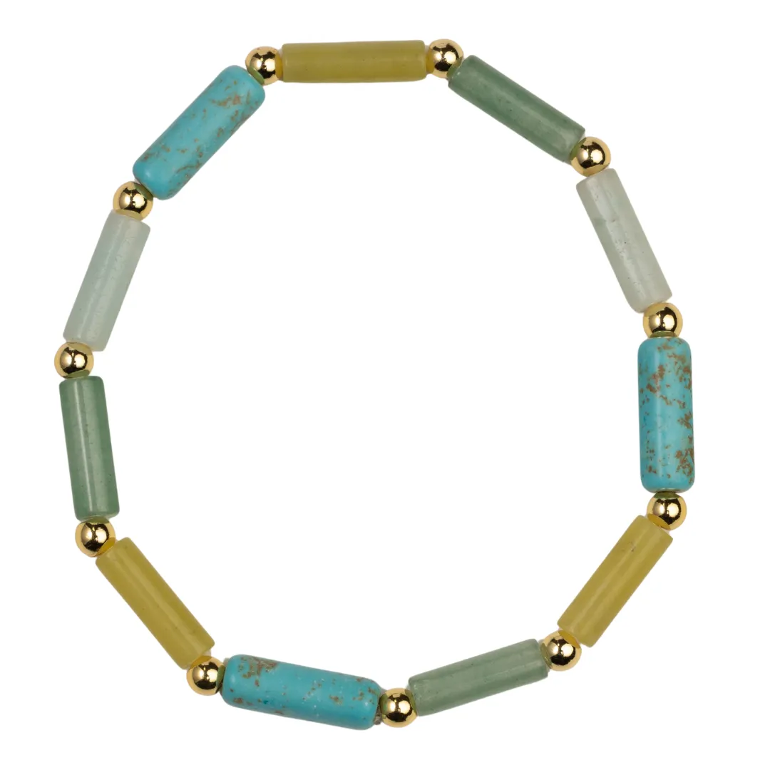 Turquoise, Aventurine, Amazonite & Jade Multi-Strand Necklace