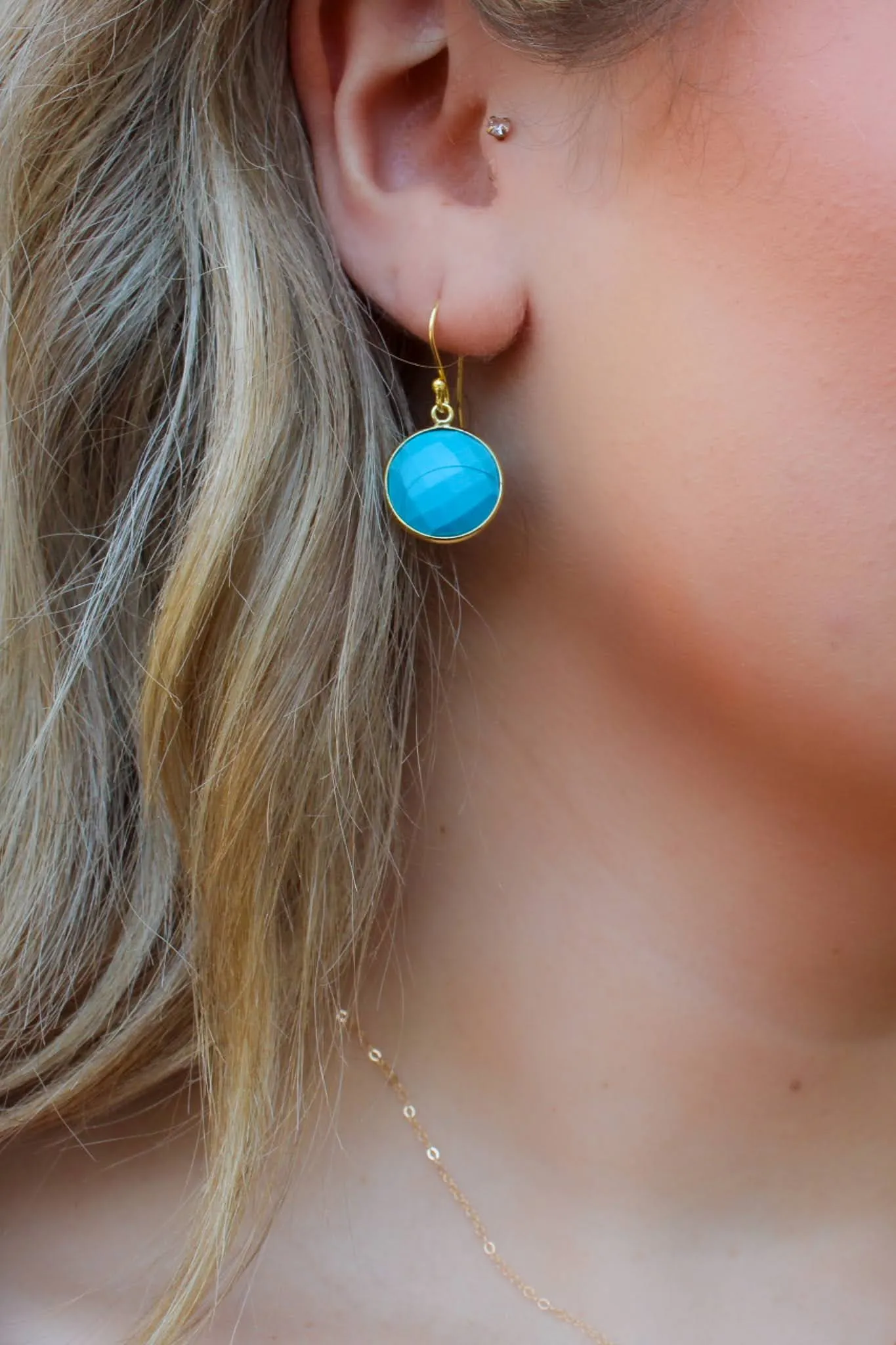 Turquoise Drop Vermeil Earrings