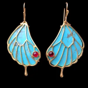 Turquoise Papillon Wing Earrings