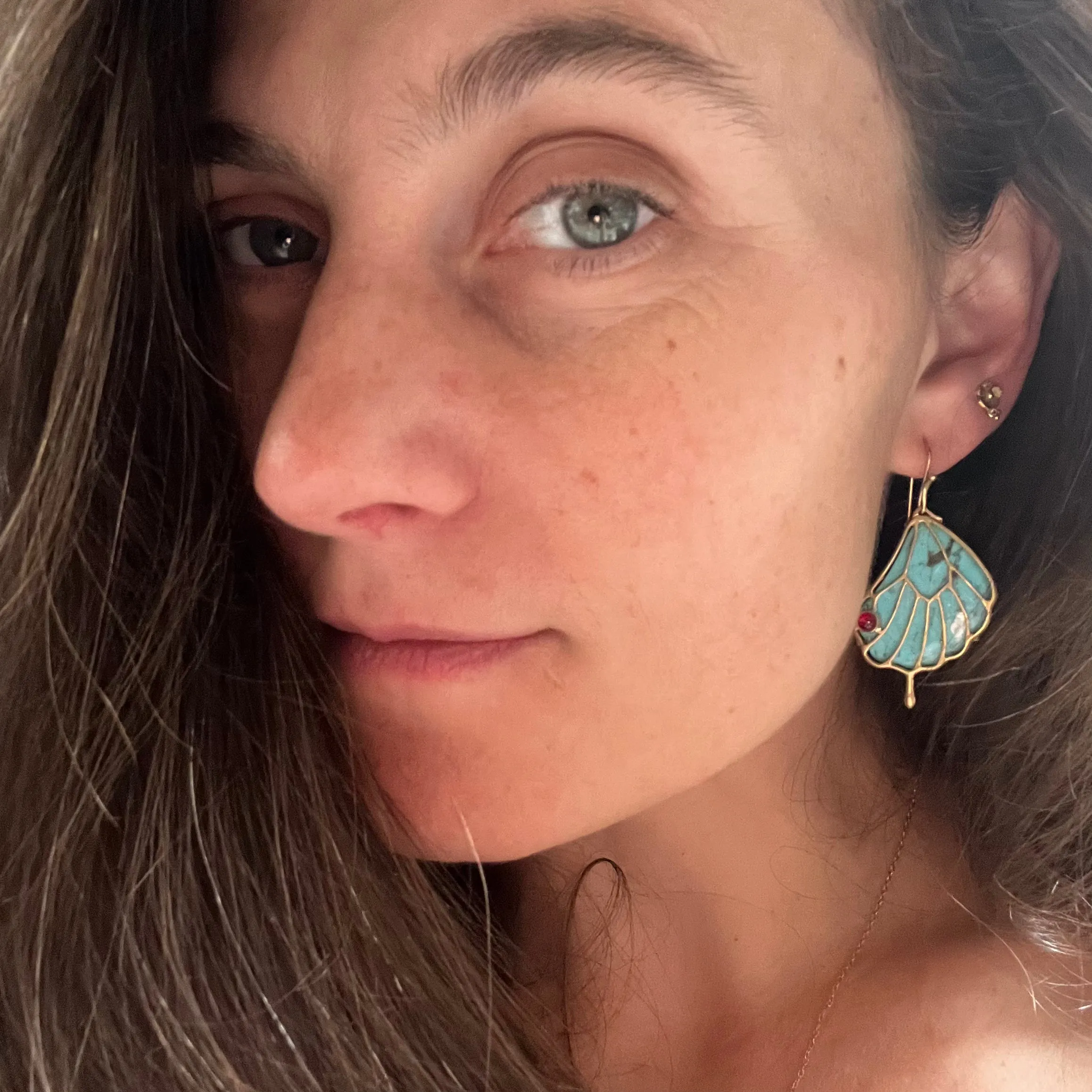 Turquoise Papillon Wing Earrings
