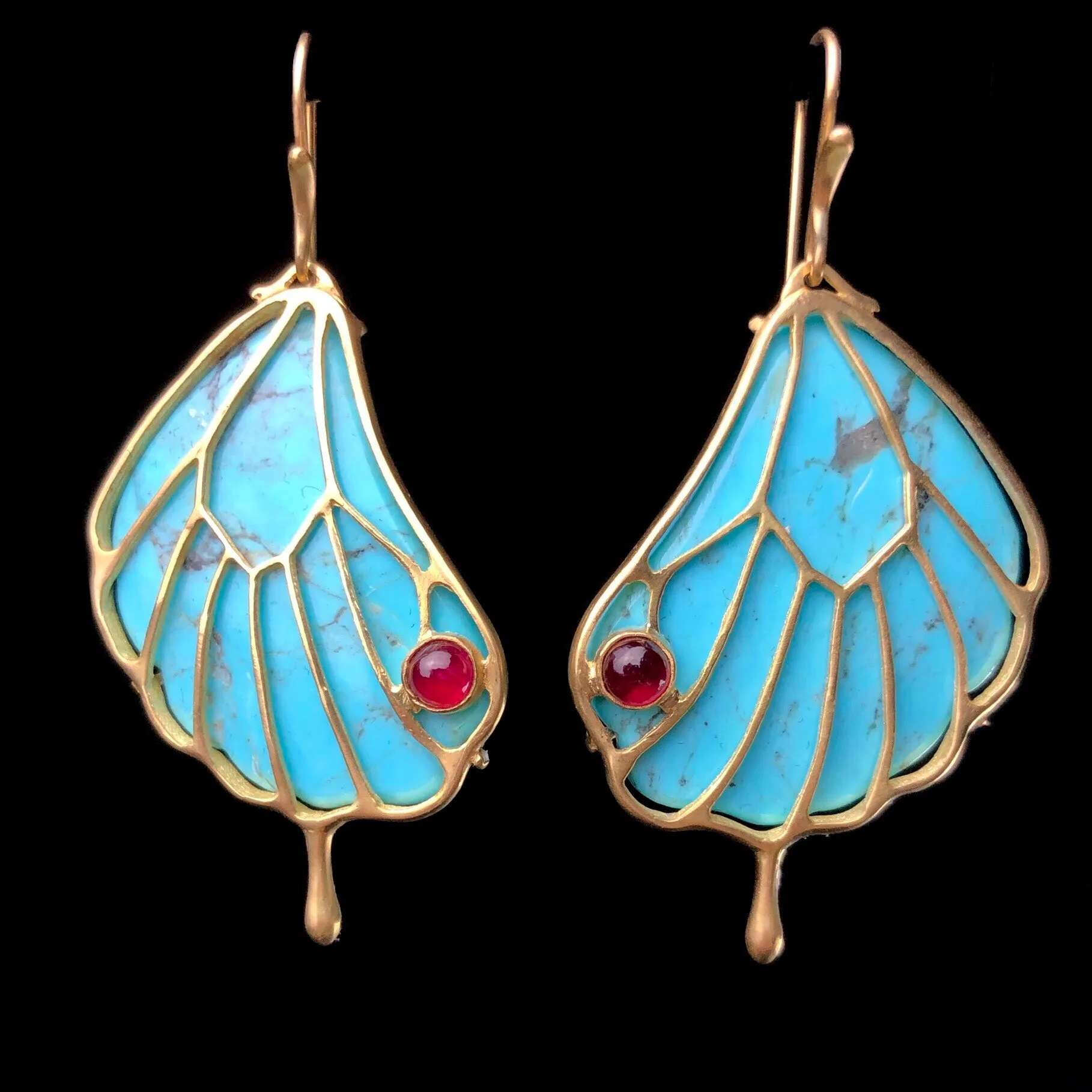 Turquoise Papillon Wing Earrings