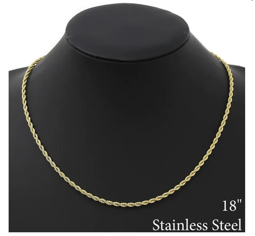 TWISTED ROPE CHAIN (THIN)