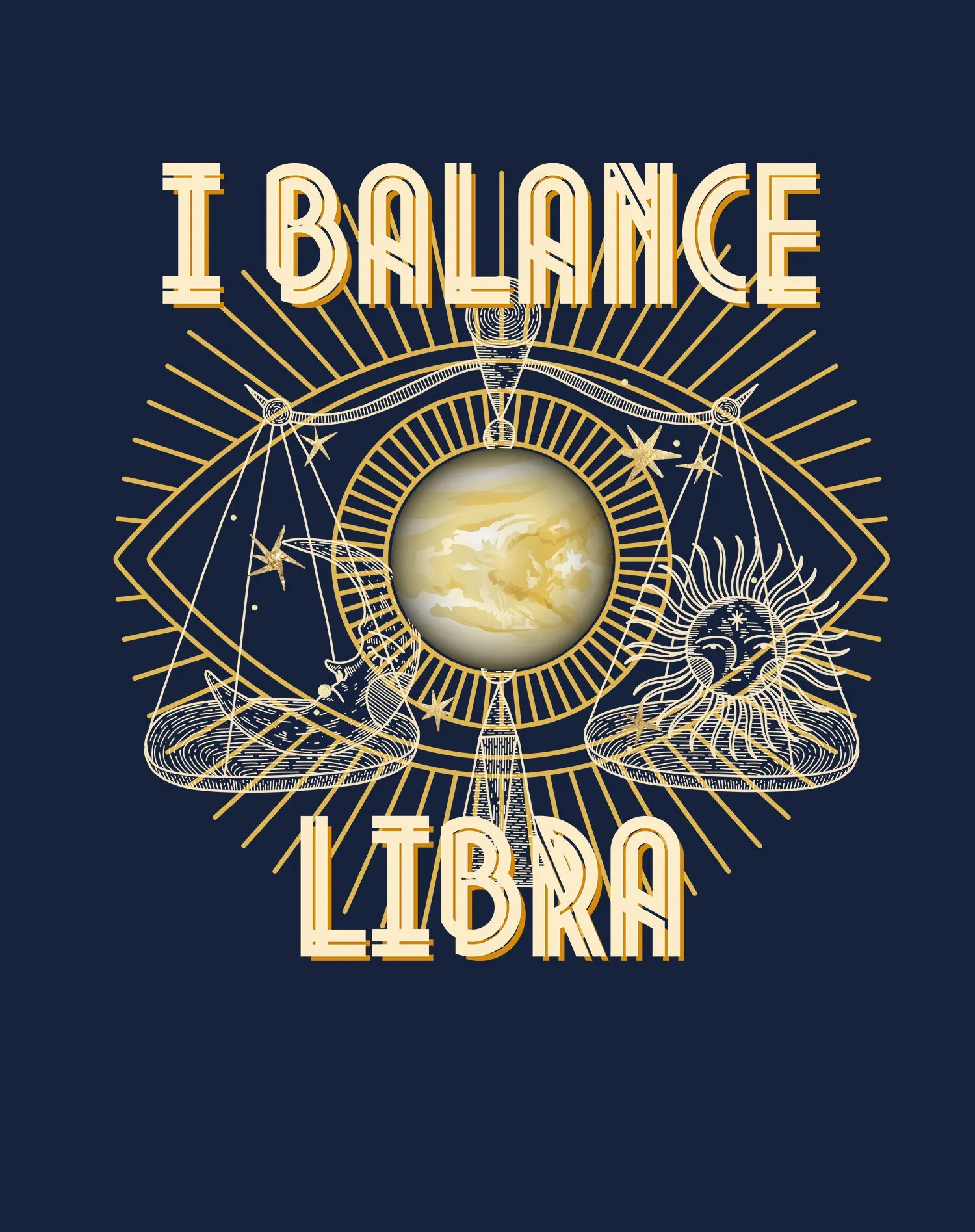 UA Supreme Star Sign Libra Eye Men's T-shirt (Navy)