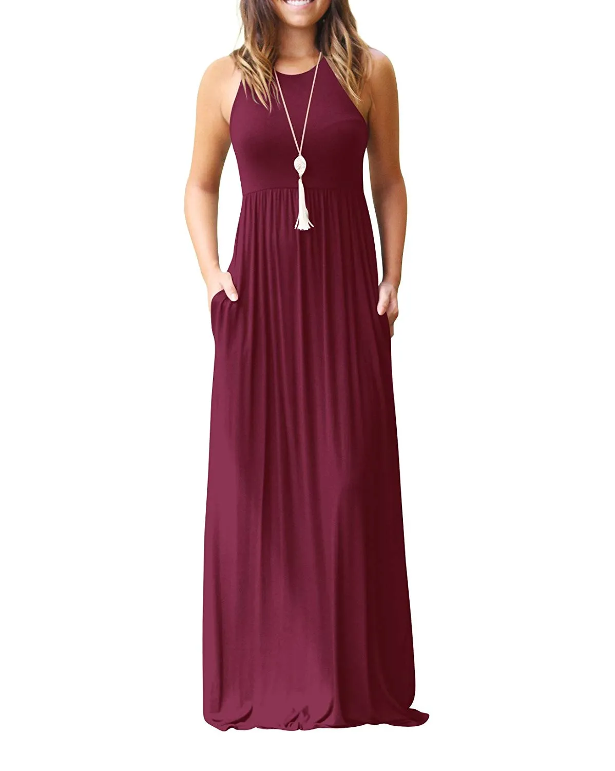 UbdehL Mujer Manga Corta Maxi Vestido Casual Longitud hasta El Piso Largo Fiesta de Verano Club Elegante Vestidos con Bolsillos